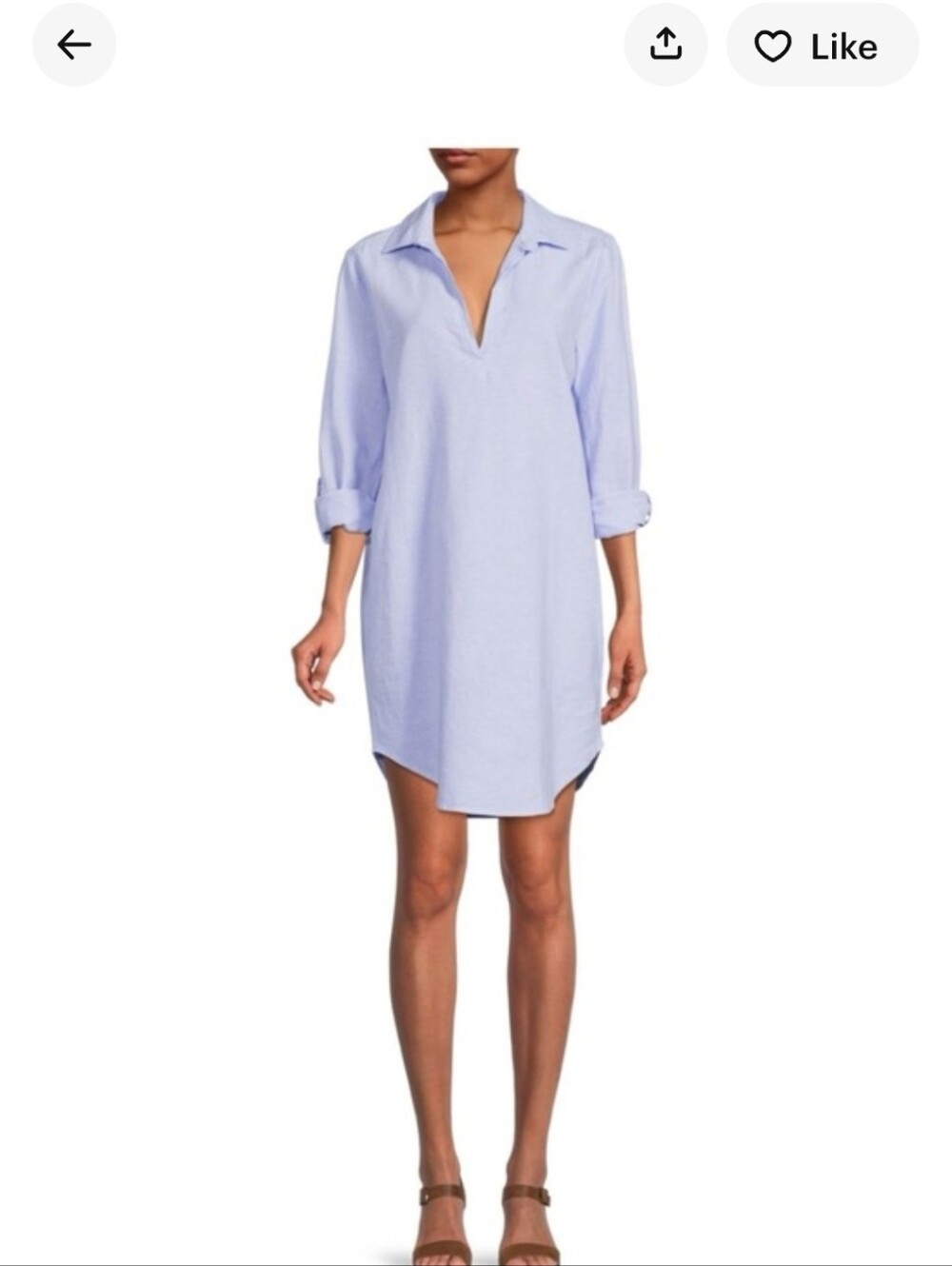 Saks FIFTH Avenue Light Blue Women’s Swim Cover-Up Shirt Dress